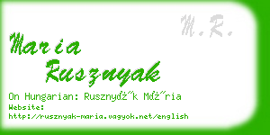 maria rusznyak business card